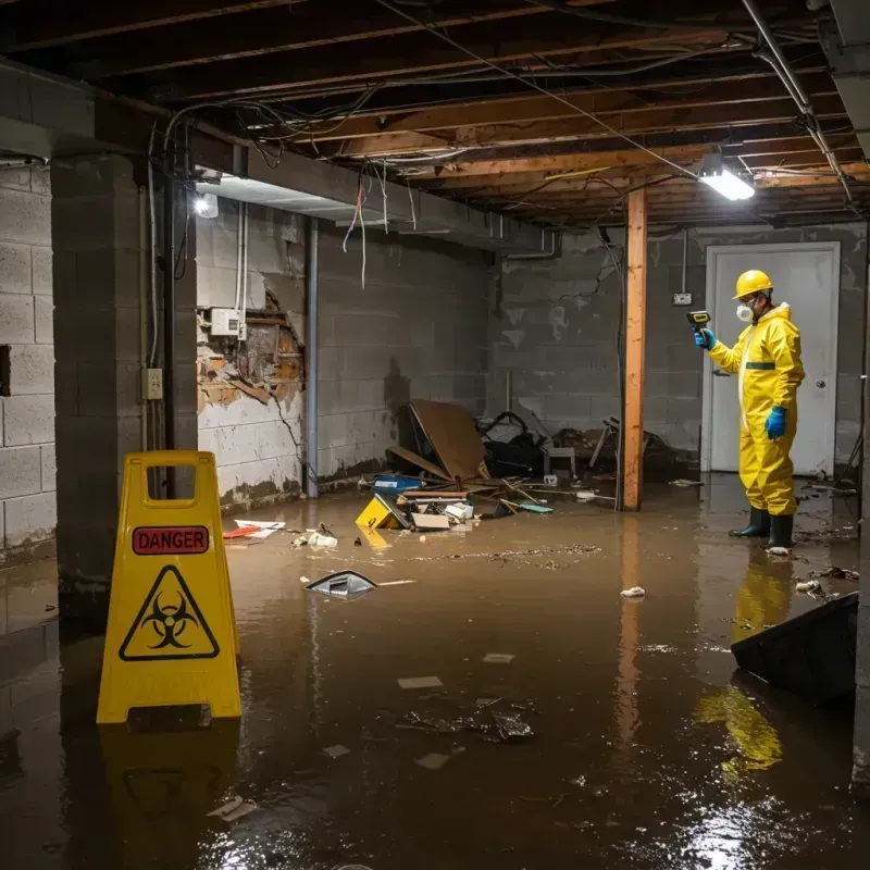 Flooded Basement Electrical Hazard in Chouteau, OK Property